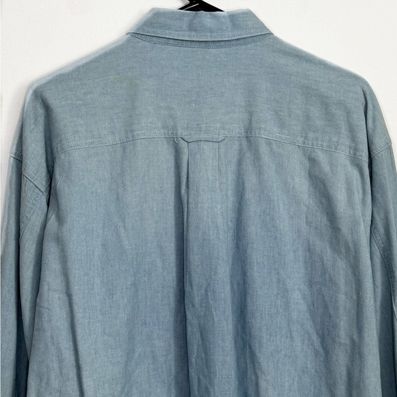 Warner Bros. Vintage 90s Embroidered Daffy Duck Zap Blue Denim Shirt sz M - Picture 8 of 9